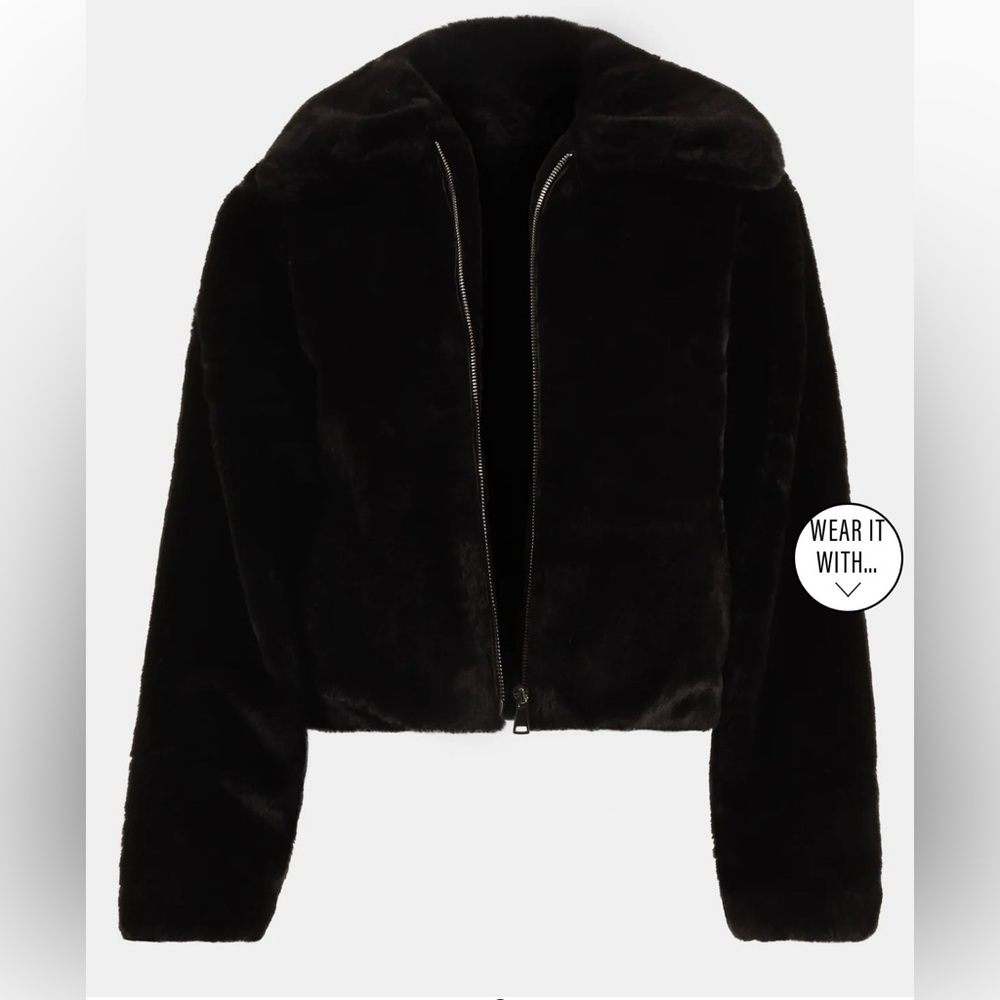 NWT Steve Madden Luxurious Black Faux Fur Jacket Sz L